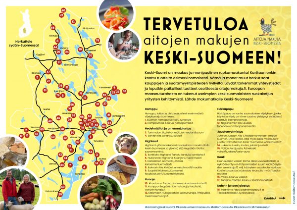 Keski-Suomen ruokakartta kutsuu tutustumaan lähellä tuotettuun ruokaan